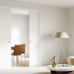 Double sliding door system Evolution Doppio suited to 14,5 cm walls