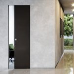 Single pocket door system Absolute Evo suited to 12,5 cm double layer walls