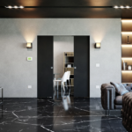 Double flush sliding pocket door system Absolute Energy suited to 15 cm doors