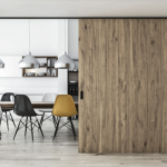 Sliding wood door system Lite+ mounting on ceiling