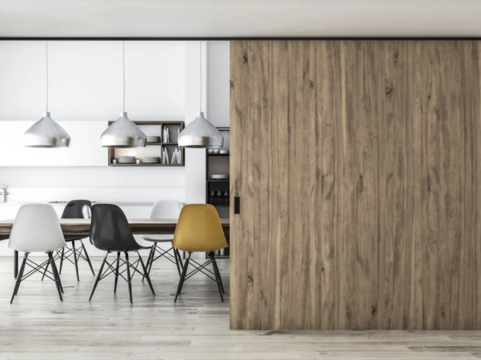 Sliding wood door system Lite+ mounting on ceiling - Image 1