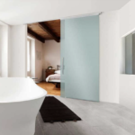 Sliding glass door system Lite+ mounting on ceiling