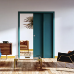 Sliding single pocket door system Staffetta for telescopic doors suited to 18 cm walls