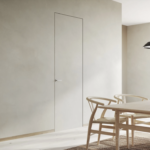 Flush hinged door system Absolute Swing with panel suited to 12.5 cm walls (upon request)
