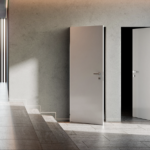 Flush reversible hinged door system xREVERx with panel suited to 10/10.7 cm walls (upon request)