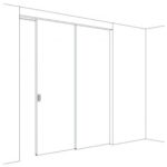 Sliding door system Hawa JUNIOR 80 Z Telescopic 2 set with surface mounted ceiling track - Image 3