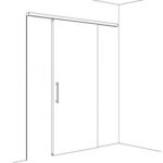 Sliding door system Hawa JUNIOR 80 B set with wall mounted track