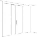 Sliding door system Hawa JUNIOR 80 Z Symmetric set with surface mounted ceiling track - Image 4